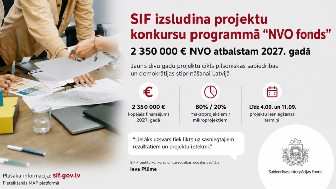 SIF izsludina NVO fonda projektu konkursu