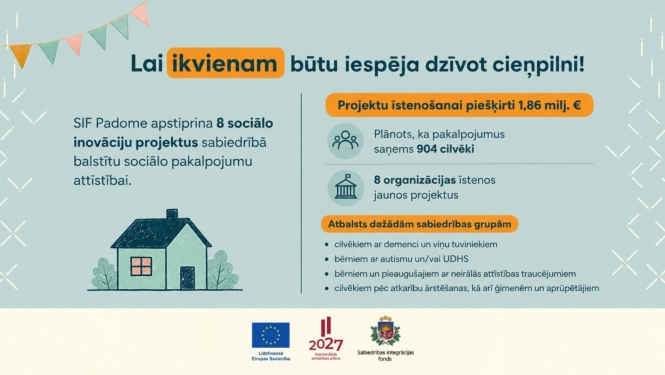SIF Padome apstiprina astoņus sociālo inovāciju projektus sabiedrībā balstītu sociālo pakalpojumu attīstībai