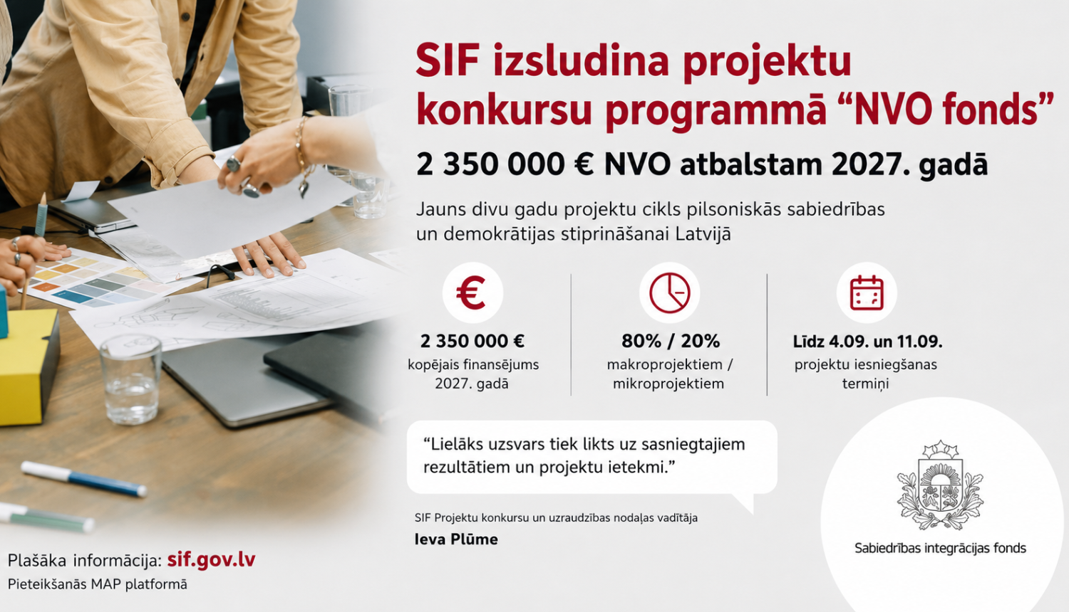 SIF izsludina NVO fonda projektu konkursu