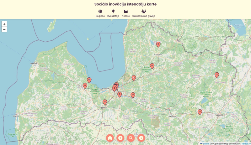 Sociālo inovāciju īstenotāju karte