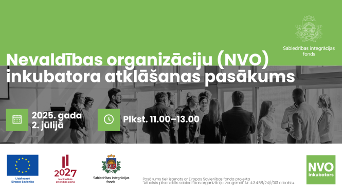Attēlots NVO inkubatora pasākuma uzaicinājums