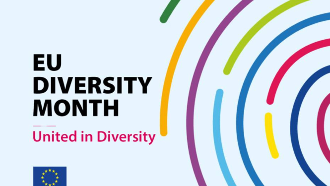 Dažādības mēneša Eiropas savienības veidot ilustrācija