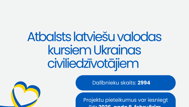 Attēls atspoguļo uzsaukumu latviešu valodas mācībām