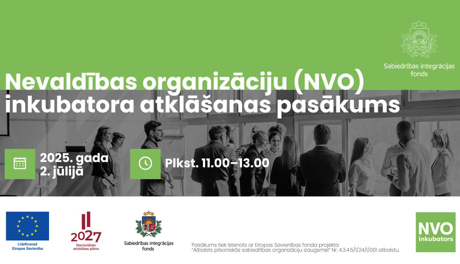 Attēlots NVO inkubatora pasākuma uzaicinājums