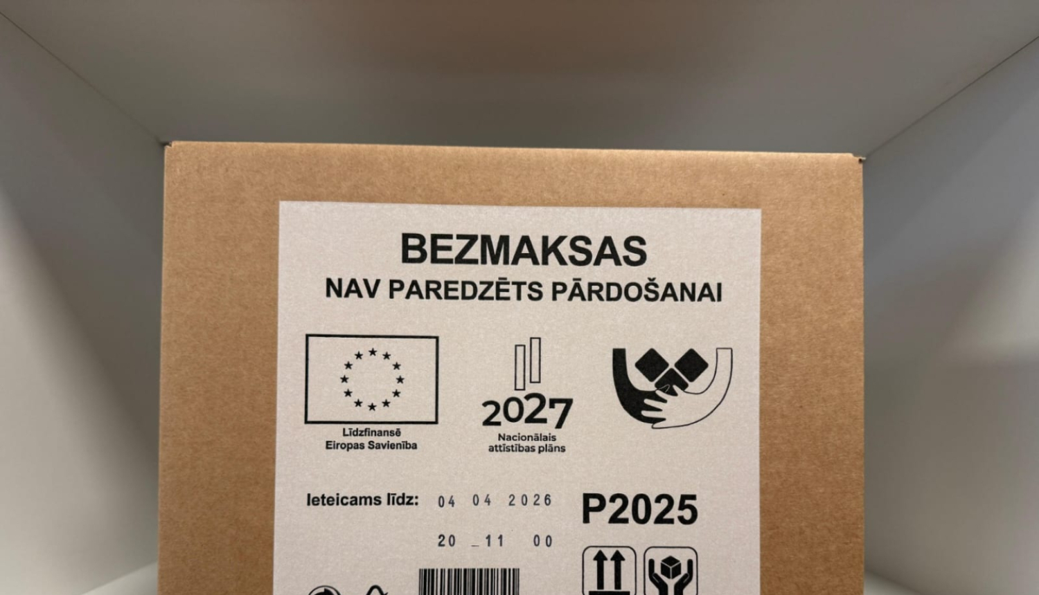 Foto atspoguļo atbalsta paku