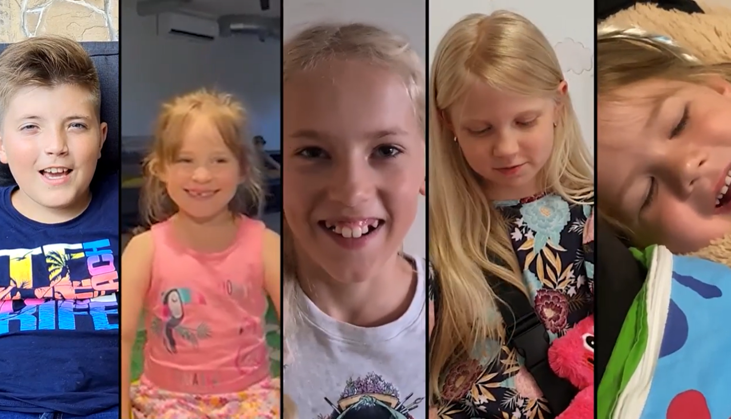 Ekrānšāviņš ar bērniem no video sveiciena