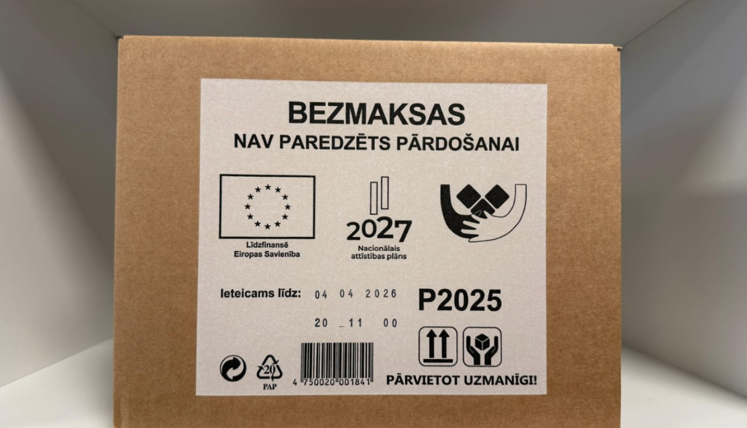 Foto atspoguļo atbalsta paku